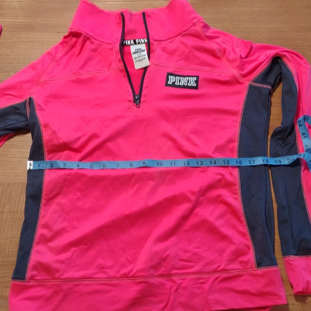 Victorias Secret PINK athletic pullover with zipper neon pink large